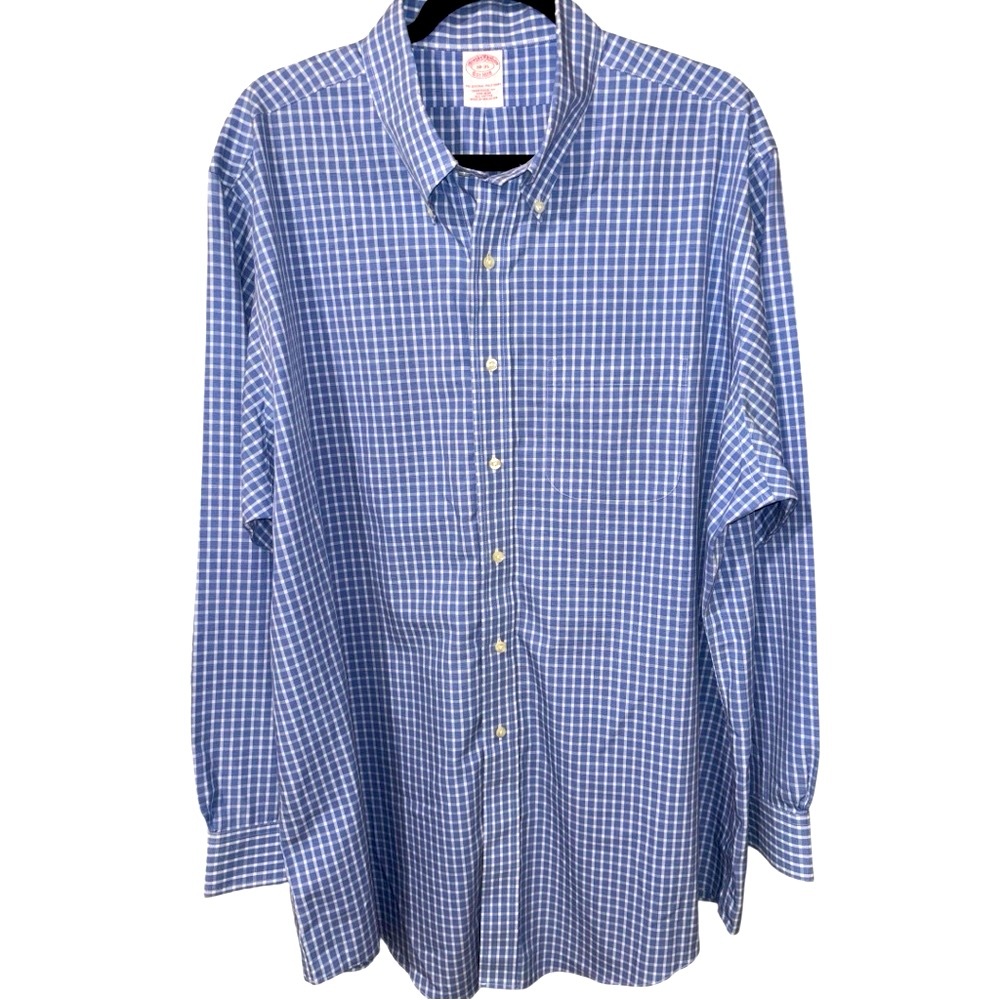 Brooks Brothers Blue and White Checkered Shirt
